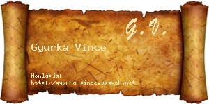 Gyurka Vince névjegykártya